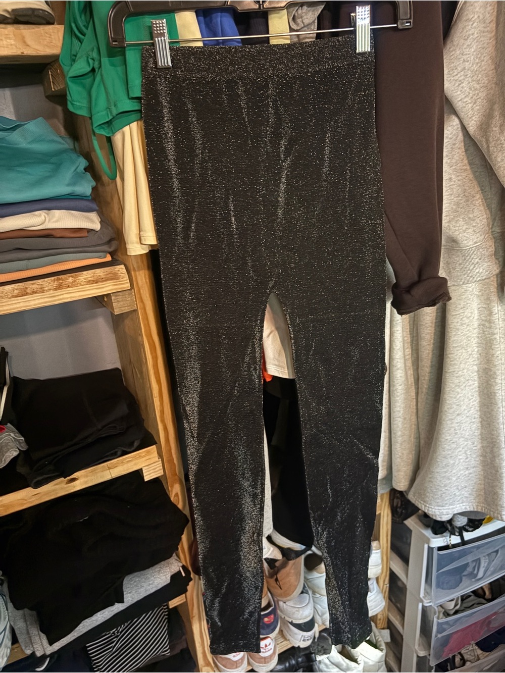 Fashion Nova Shimmery Black Kids Leggings